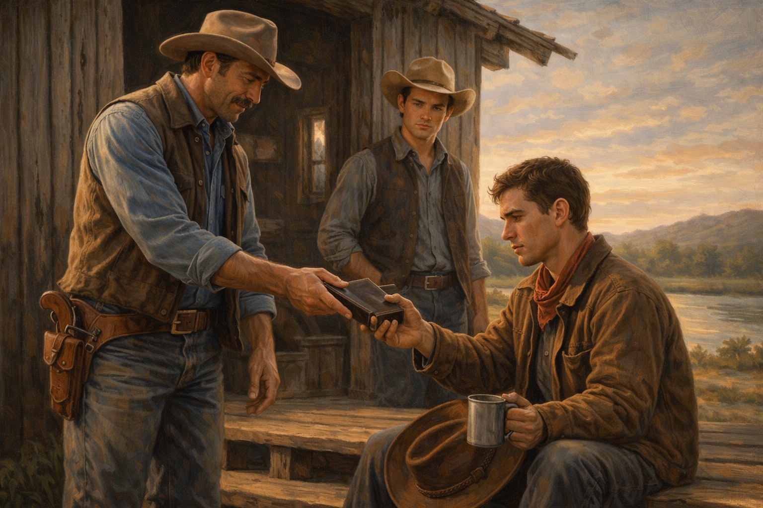 Jake gives Hank a Bible