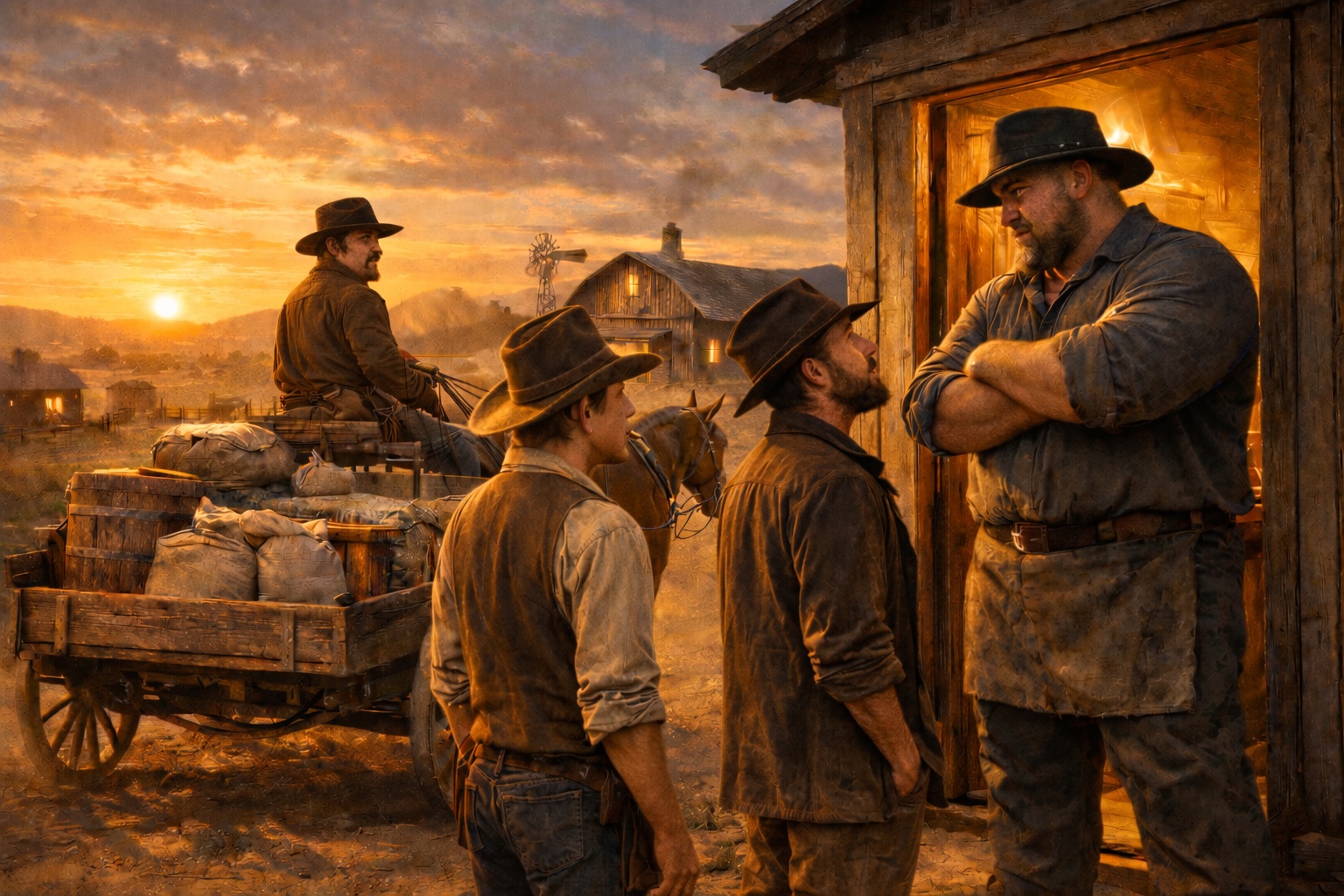 Eli Turner meets Tiny at the cookhouse door